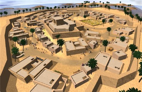 Fig. 1: 3D Visualisation of the city of Uruk 3000 BC | Ancient sumerian, Uruk city, Sumerian