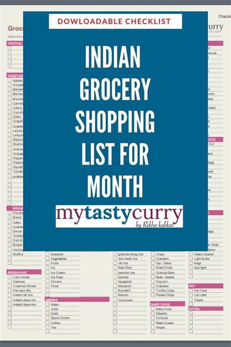 Indian Grocery Shopping List for Indians - My Tasty Curry