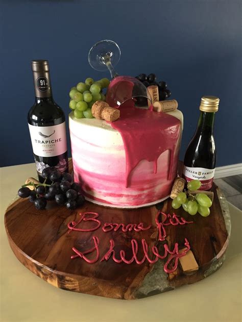 Wine theme cake | Birthday cake wine, Wine theme cakes, Wine cake