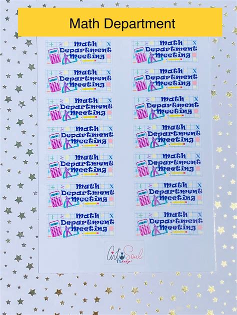 Math Teacher Meeting Stickers Math Teacher Stickers Teacher - Etsy