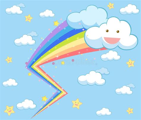 Cute Pastel Rainbow Background Stock Illustration - Illustration of ...