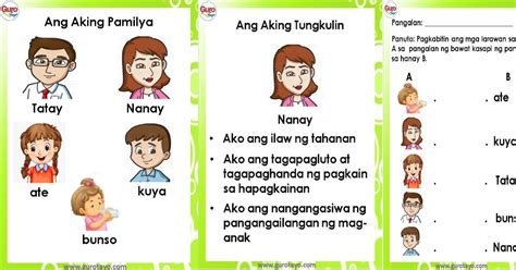 ANG AKING PAMILYA (Learner's Material) Free Download - Guro Tayo