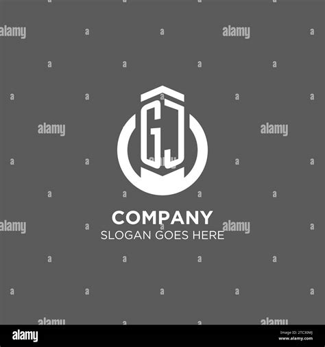 Initial GJ circle round line logo, abstract company logo design ideas ...