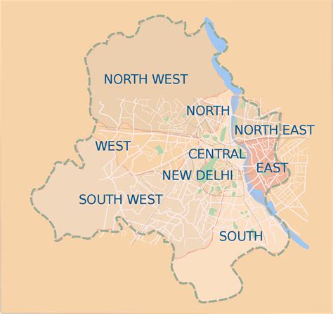 Delhi Districts Map - MapSof.net