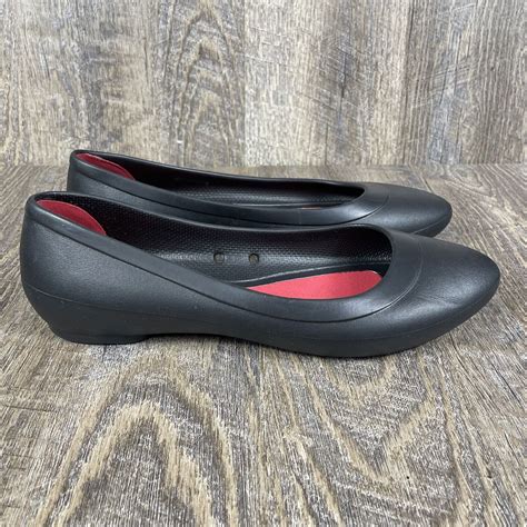 Crocs Lina Iconic Comfort Ballet Flats Womens 9 Black… - Gem