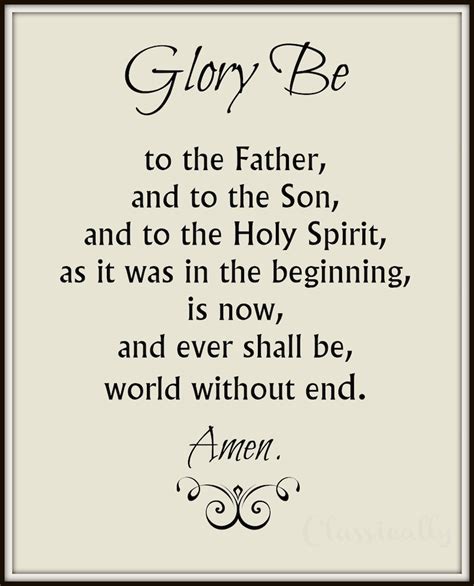 Glory Be Prayer Print, 5x7 0r 8x10 Catholic Prayer, Doxology After Our Father, Lord's Prayer - Etsy