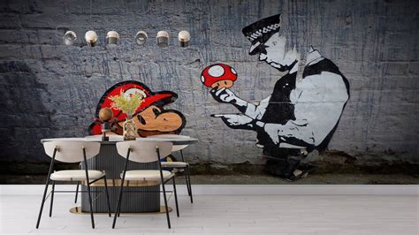 Graffiti Wall Muralpaper Wall Art banksy Wallpapermodern - Etsy