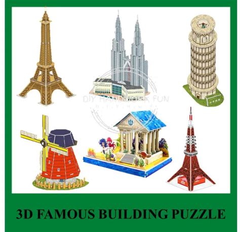 3D FAMOUS BUILDING PUZZLE / 3D BUILDING PUZZLE / DIY 3D PUZZLE HOUSE ...