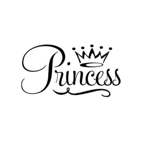 the word princess written in cursive writing with a crown on top of it