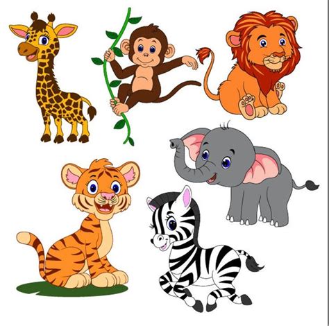 Safari Animals Svg/baby Animals Svg/tiger/elephant/monkey/giraffe/zebra/lionsvg/zoo Animals Svg ...