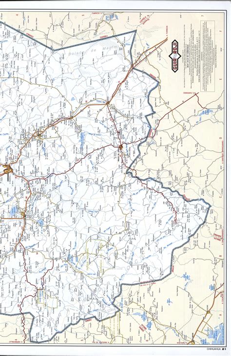 Chihuahua state map. Large printable map roads of Chihuahua jpg pdf