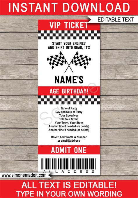 Race Car Themed Birthday Invitations - With Envelopes Classcards Pack ...