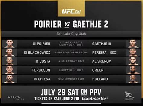 UFC 290 vs UFC 291 Main Card. Which one are you more excited for? | Sherdog Forums | UFC, MMA ...