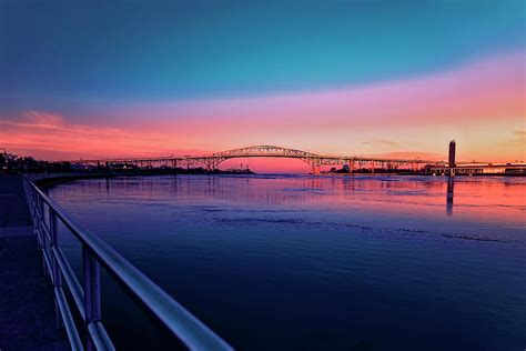 Winter Sunset at the Blue Water Bridge #4000 Photograph by Julie Horning | Fine Art America