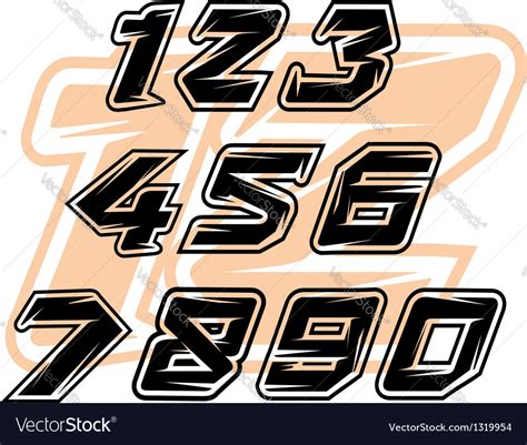 Racing sports numbers Royalty Free Vector Image - VectorStock