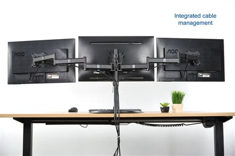 VIVO Triple Monitor Mount Adjustable Desk Free Stand for 3 LCD Screens upto 24" | eBay