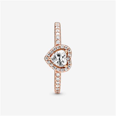 Sparkling Elevated Heart Ring | Rose Gold | Pandora US