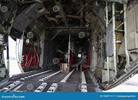 Details with the Interior of a Lockheed C-130 Hercules Military Cargo ...