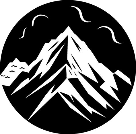 Mountain, Black and White Vector illustration 29192004 Vector Art at ...