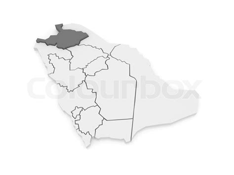 Map of Al-Jawf. Saudi Arabia. | Stock image | Colourbox