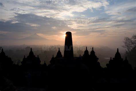 The Borobudur Temple at Sunrise Stock Photo - Image of civilization ...