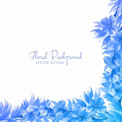 Decorative Blue Watercolor Floral Design Illustration Background, Wallpaper, Abstract, Wedding ...