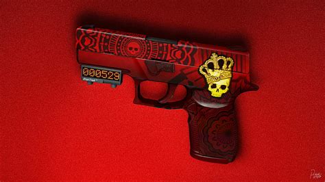 HD wallpaper: skull, gun, hd, 4k, others, background, red ...