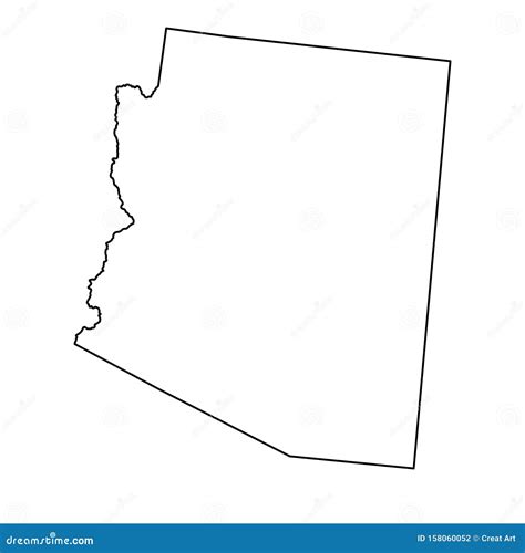 Arizona Map Outline Vector Illustartion Stock Vector - Illustration of ...