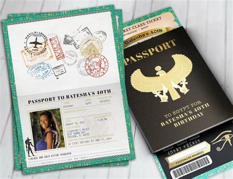 Egypt passport and ticket invitation baby shower invitation | Etsy