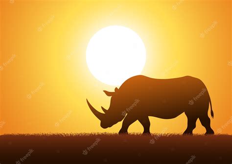 Premium Vector | Rhinoceros silhouette