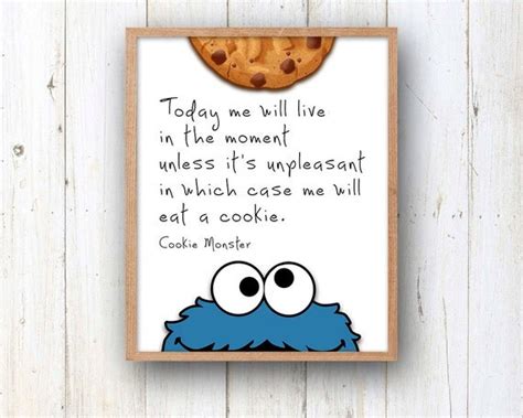 Cookie Monster Quote 5 x 7 or 8 x 10 PHYSICAL Wall Art