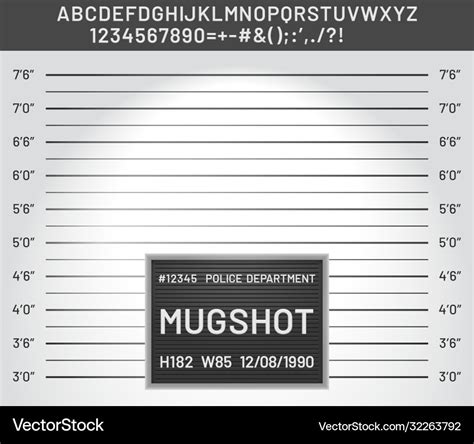 Mugshot template police lineup board Royalty Free Vector