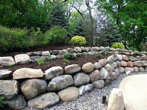 Image result for round river rock boulders for landscaping retaining wall | Landscaping ...