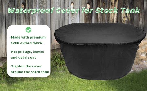 Amazon.com: Stock Tank Cover for 100 Gallon, Oval Water Tank Cover, Made of 420D Waterproof and ...