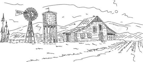 Country House Landscape Coloring Page - Free Printable Coloring Pages ...