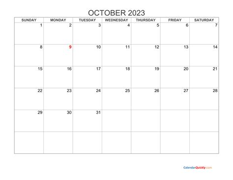 Blank Calendar October 2023 Free Printable - IMAGESEE