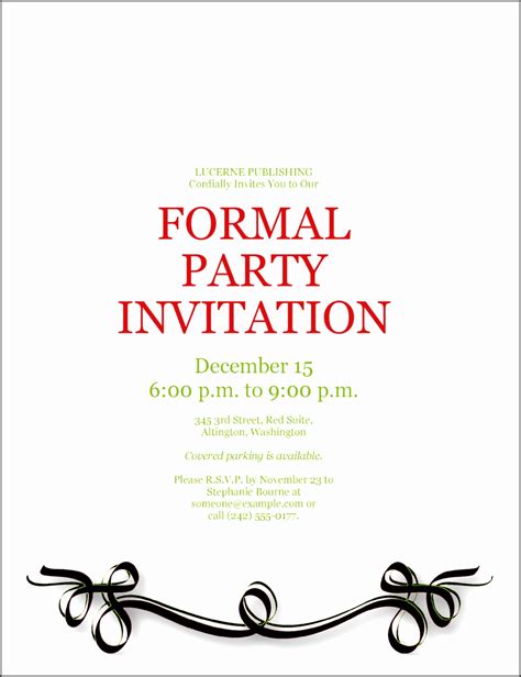 6 formal Invitation format - SampleTemplatess - SampleTemplatess