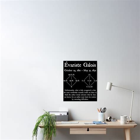 "Evariste Galois Mathematics Education Knowledge Quote Vintage Math Design on Black Background ...