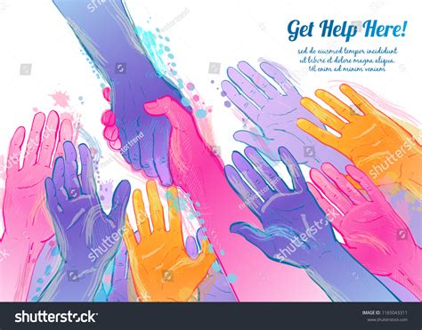 Helping Hand Concept Gesture Sign Help Stock Illustration 1165043311 ...