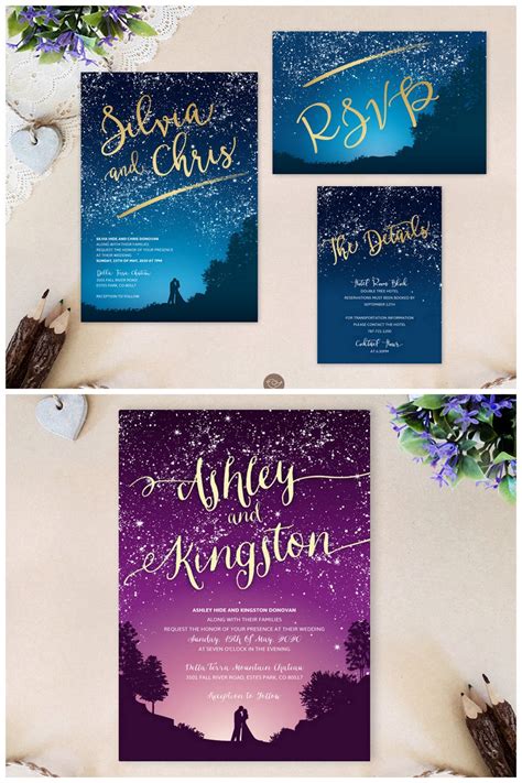 16+ Starry Night Celestial Wedding Invitations To Light Up Your Life