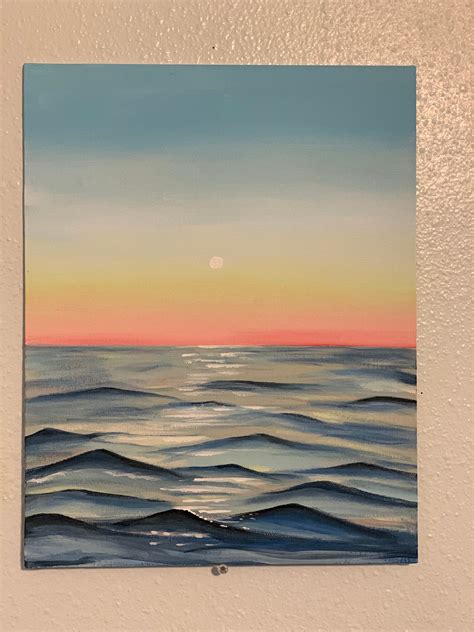 Ocean Sunset Acrylic Painting | Etsy