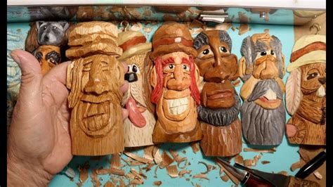 WOODCARVING FACE CARVING ON BUTTERNUT - YouTube