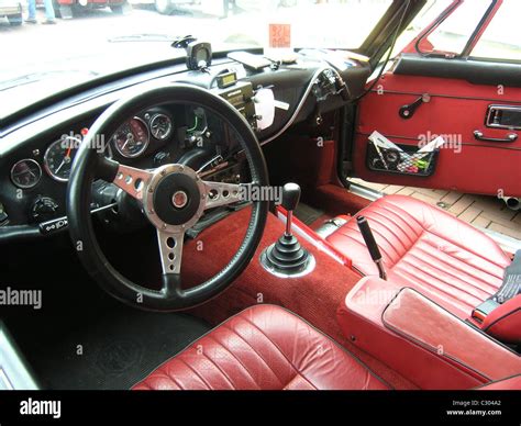 interior of classic MGB rally car ready for competition Stock Photo, Royalty Free Image ...