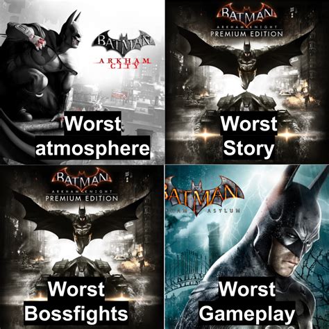 Each arkham game is shitty for something : r/BatmanArkham