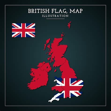 Premium Vector | British Flag, Map Vector Illustration