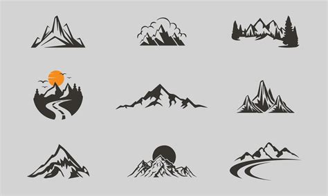 Set of vector mountain and outdoor adventures logo designs, vintage style 5694009 Vector Art at ...