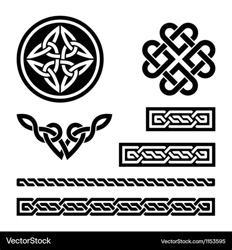 Celtic knots braids and patterns Royalty Free Vector Image