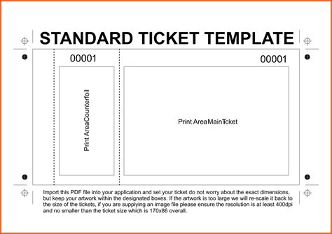 Editable Printable Blank Ticket Template