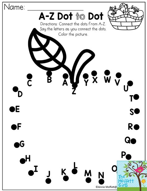 A-Z Dot to Dot- Connect the dots from A-Z. Perfect for a Preschool Back to School activity ...