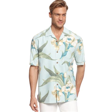 Lyst - Tommy Bahama The Grand Floralscape Silk Shirt in Green for Men